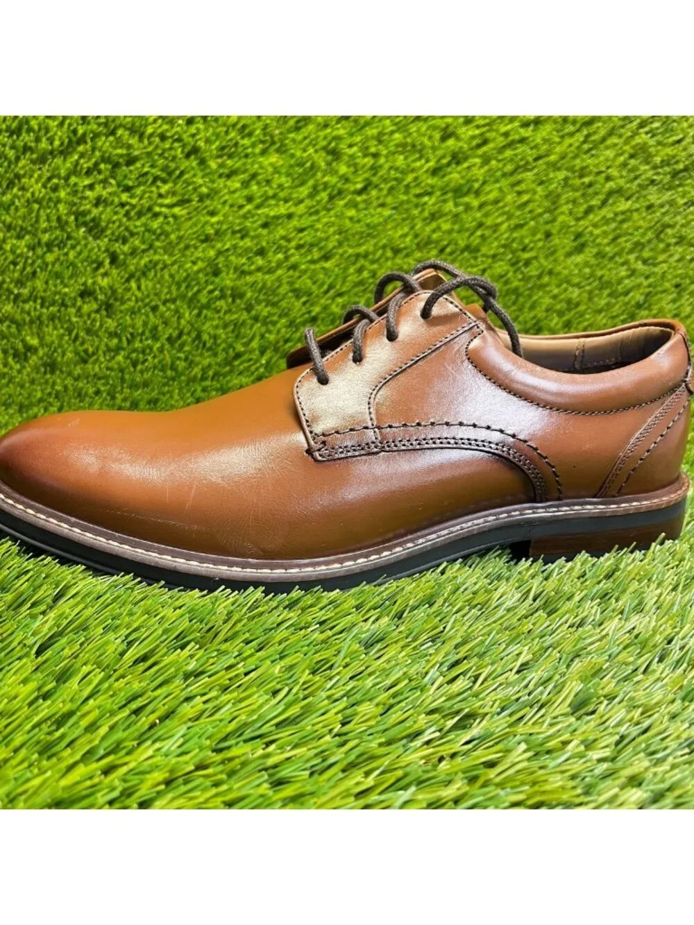 Nunn Bush Calderone Mens Size 8 Brown Casual Classic Plain Toe Oxford Shoes